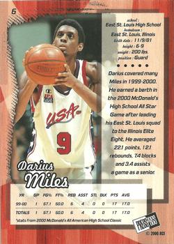 2000 Press Pass #6 Darius Miles Back