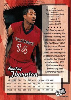 2000 Press Pass #27 Bootsy Thornton Back