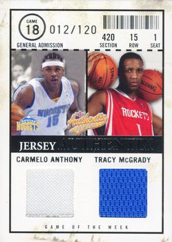 2004-05 Fleer Authentix - Game of the Week Jerseys #JAGW-AM Carmelo Anthony / Tracy McGrady Front