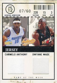 2004-05 Fleer Authentix - Game of the Week Jerseys #JAGW-AW Carmelo Anthony / Dwyane Wade Front