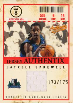 2004-05 Fleer Authentix - Jersey Authentix #JA-LS Latrell Sprewell Front
