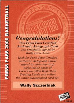 2000 Press Pass - Autographs #NNO Wally Szczerbiak Back