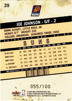 2004-05 Fleer Authentix - General Admission #39 Joe Johnson Back