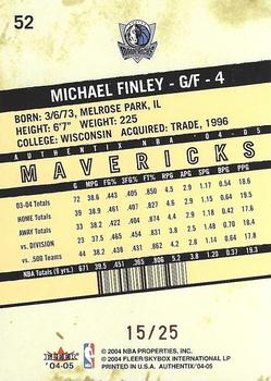 2004-05 Fleer Authentix - Club Box #52 Michael Finley Back