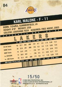 2004-05 Fleer Authentix - Mezzanine #84 Karl Malone Back