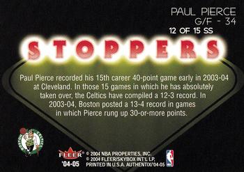 2004-05 Fleer Authentix - Showstoppers #12 SS Paul Pierce Back