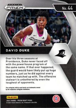 2021 Panini Prizm Draft Picks #44 David Duke Jr. Back