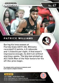 2021 Panini Prizm Draft Picks #47 Patrick Williams Back