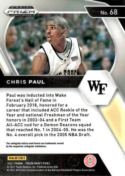 2021 Panini Prizm Draft Picks #68 Chris Paul Back