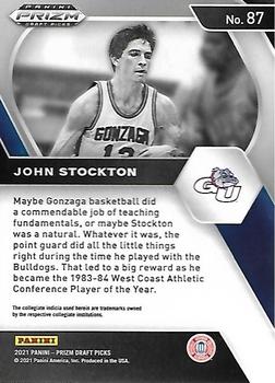 2021 Panini Prizm Draft Picks #87 John Stockton Back
