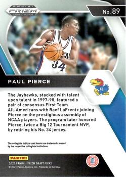 2021 Panini Prizm Draft Picks #89 Paul Pierce Back