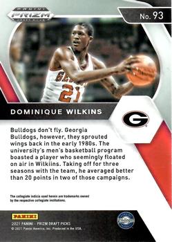 2021 Panini Prizm Draft Picks #93 Dominique Wilkins Back