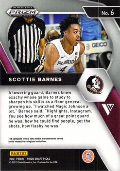 2021 Panini Prizm Draft Picks #6 Scottie Barnes Back