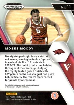 2021 Panini Prizm Draft Picks #11 Moses Moody Back