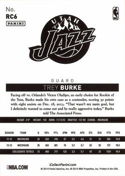 2013-14 Hoops - All-Star Rookies #RC6 Trey Burke Back