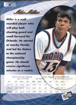 2000 Press Pass SE #3 Mike Miller Back
