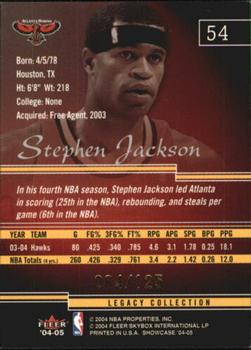 2004-05 Fleer Showcase - Legacy #54 Stephen Jackson Back