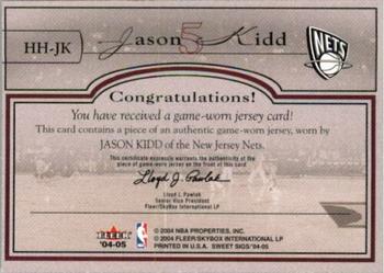 2004-05 Fleer Sweet Sigs - Hardcourt Heroics Jerseys Retail #HH-JK Jason Kidd Back