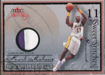 2004-05 Fleer Sweet Sigs - Sweet Stitches Patches Black #SST-KM Karl Malone Front