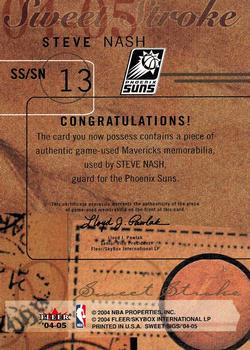 2004-05 Fleer Sweet Sigs - Sweet Stroke Jerseys #SS/SN Steve Nash Back