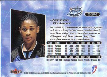 2000 Ultra WNBA #124 Jannon Roland Back