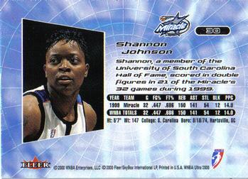 2000 Ultra WNBA #30 Shannon Johnson Back