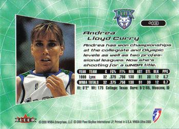 2000 Ultra WNBA #40 Andrea Lloyd Curry Back