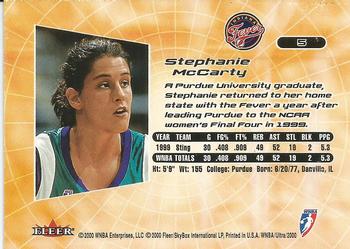 2000 Ultra WNBA #5 Stephanie McCarty Back