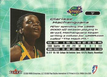 2000 Ultra WNBA #7 Clarisse Machanguana Back