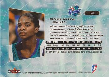 2000 Ultra WNBA #9 Charlotte Smith Back