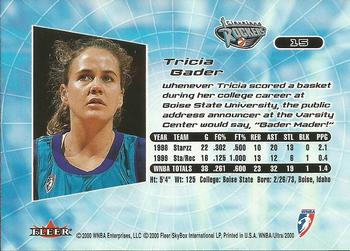 2000 Ultra WNBA #15 Tricia Bader Binford Back