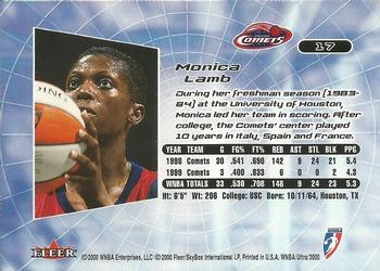 2000 Ultra WNBA #17 Monica Lamb Back