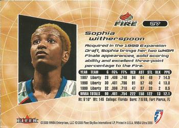 2000 Ultra WNBA #27 Sophia Witherspoon Back