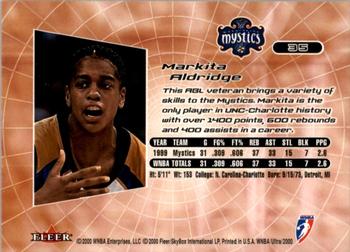 2000 Ultra WNBA #35 Markita Aldridge Back