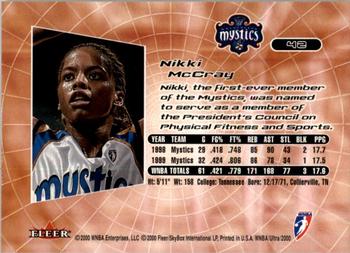 2000 Ultra WNBA #42 Nikki McCray Back