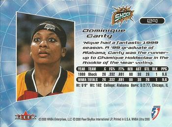 2000 Ultra WNBA #54 Dominique Canty Back