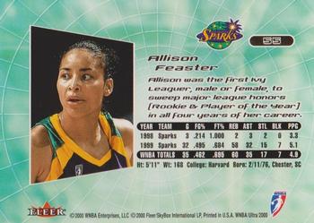 2000 Ultra WNBA #55 Allison Feaster Back
