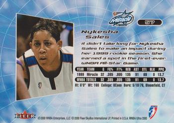 2000 Ultra WNBA #57 Nykesha Sales Back
