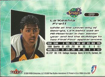2000 Ultra WNBA #67 La'Keshia Frett Back
