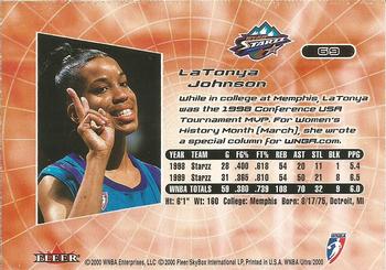 2000 Ultra WNBA #69 LaTonya Johnson Back