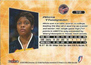 2000 Ultra WNBA #75 Alicia Thompson Back