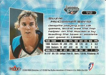 2000 Ultra WNBA #76 Suzie McConnell-Serio Back