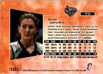 2000 Ultra WNBA #79 Sue Wicks Back