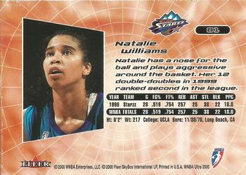 2000 Ultra WNBA #81 Natalie Williams Back