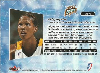 2000 Ultra WNBA #84 Olympia Scott-Richardson Back
