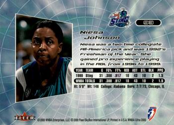 2000 Ultra WNBA #93 Niesa Johnson Back