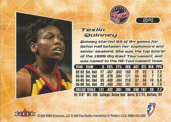 2000 Ultra WNBA #94 Texlin Quinney Back