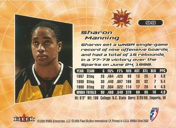 2000 Ultra WNBA #99 Sharon Manning Back