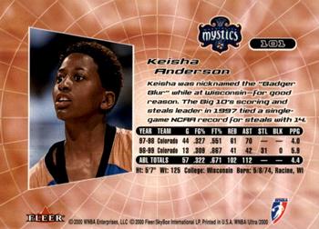2000 Ultra WNBA #101 Keisha Anderson Back