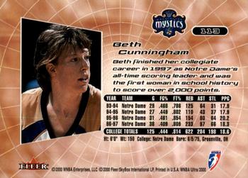 2000 Ultra WNBA #113 Beth Cunningham Back